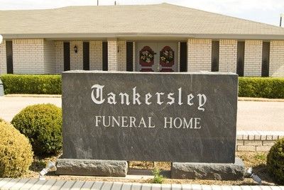 Signage at Tankersley Funeral Home in Stamford, TX