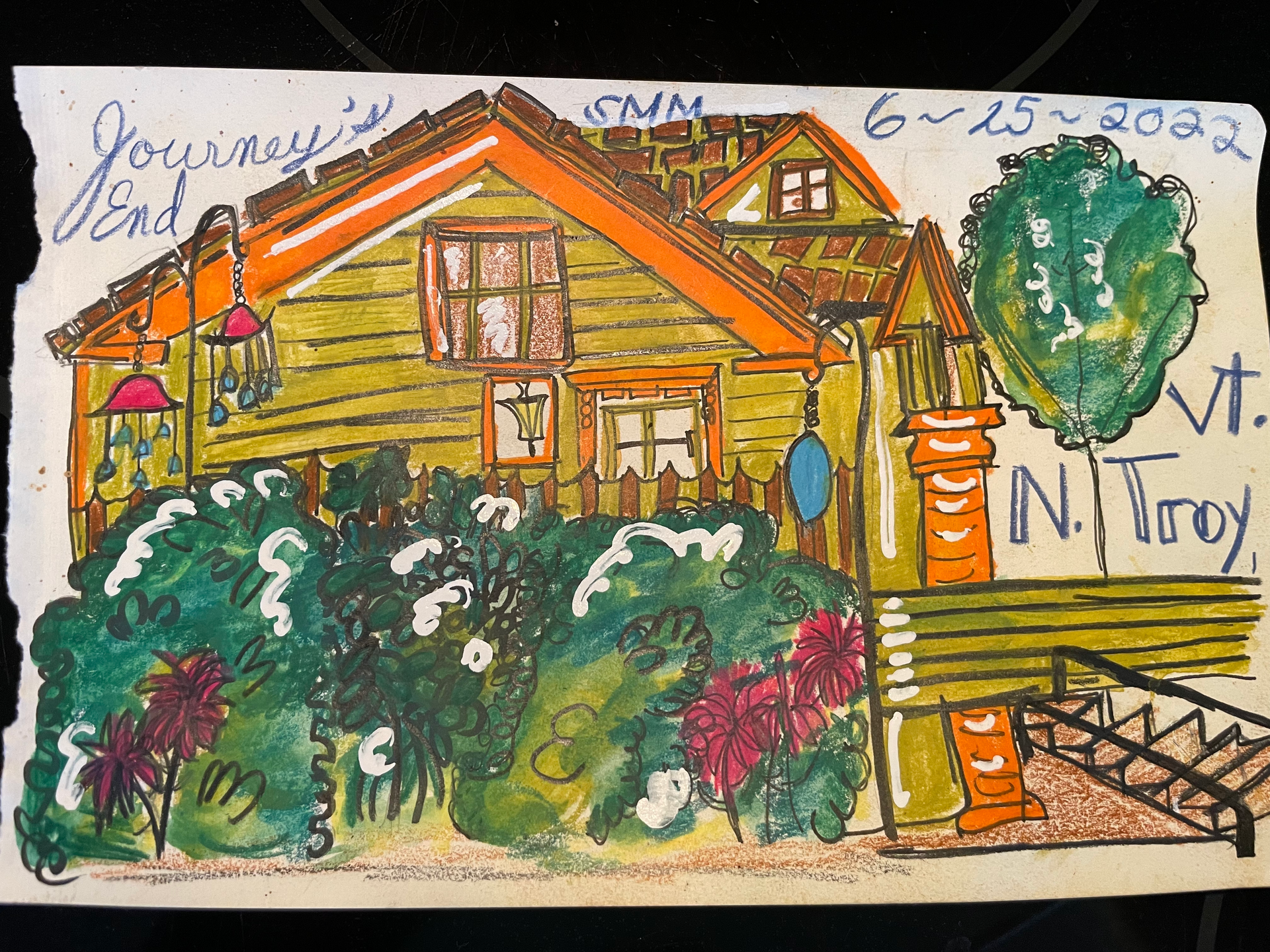 A drawing of a Journey's Salon and Guest House