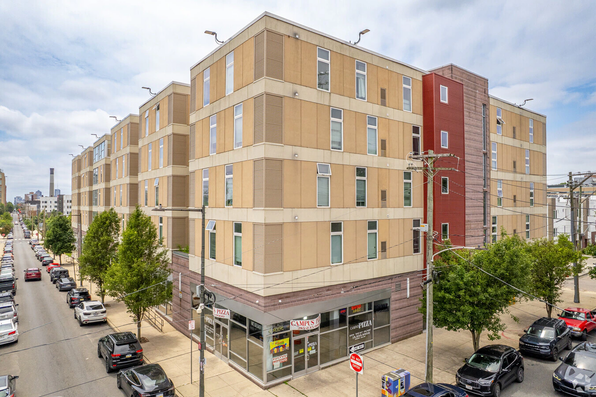 Street view of Temple Crossing student apartments in Philadelphia