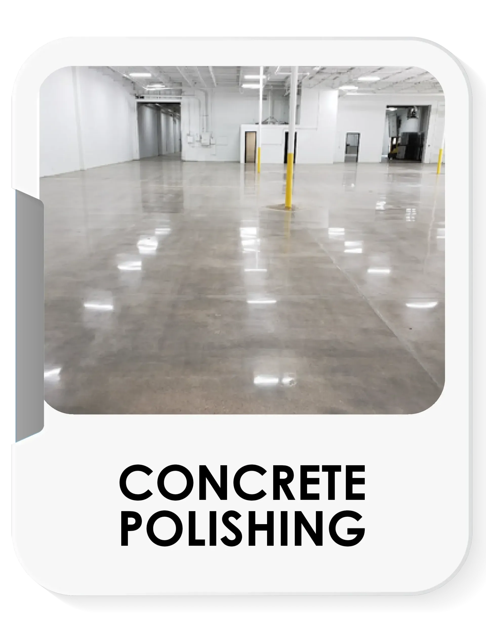 A picture of a concrete floor with the words concrete polishing on it.