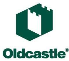 Oldcastle logo: a green, stylized castle within a hexagon shape and the word