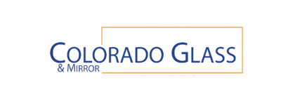 A logo for colorado glass and mirror on a white background