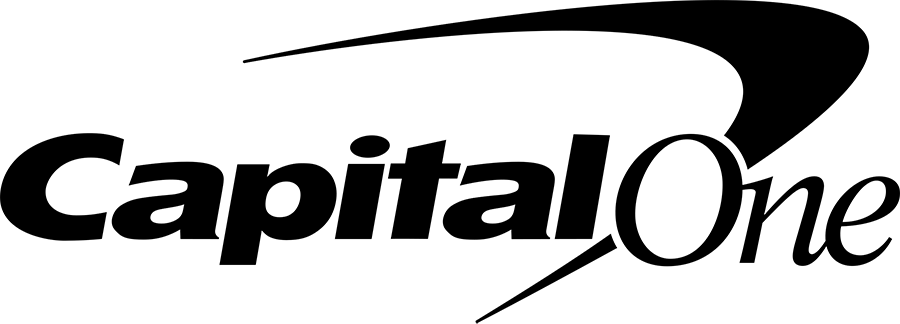 A black and white logo for capital one on a white background.