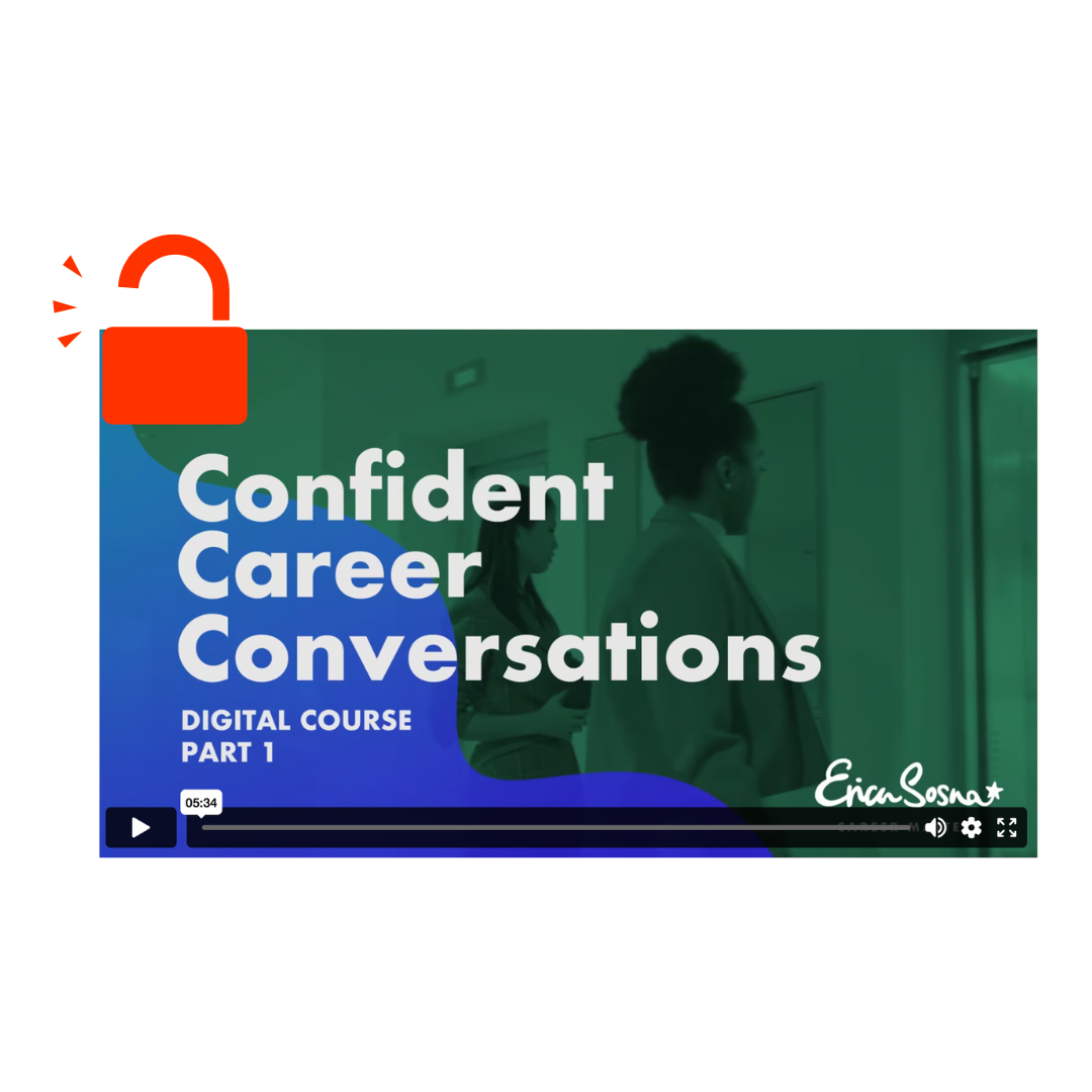 A video titled confident career conversations digital course part 1