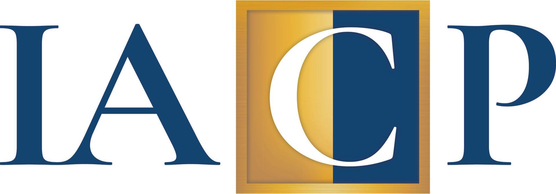 IACP logo: blue letters I A C P, C in a gold and blue square.