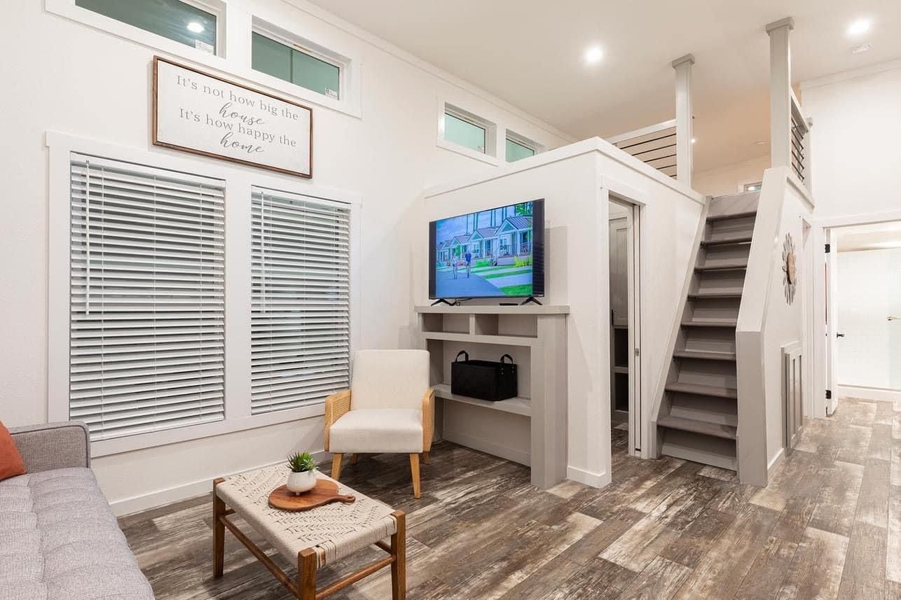 APL 544 White Living Room — Mansfield, TX — Factory Showcase Homes LLC