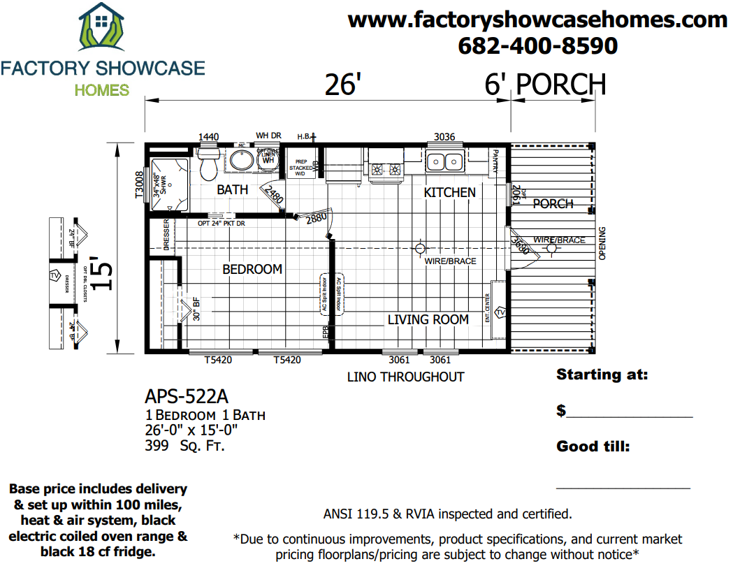 APS 522A Floorplan — Mansfield, TX — Factory Showcase Homes LLC APS 522A Floorplan — Mansfield, TX — Factory Showcase Homes LLC