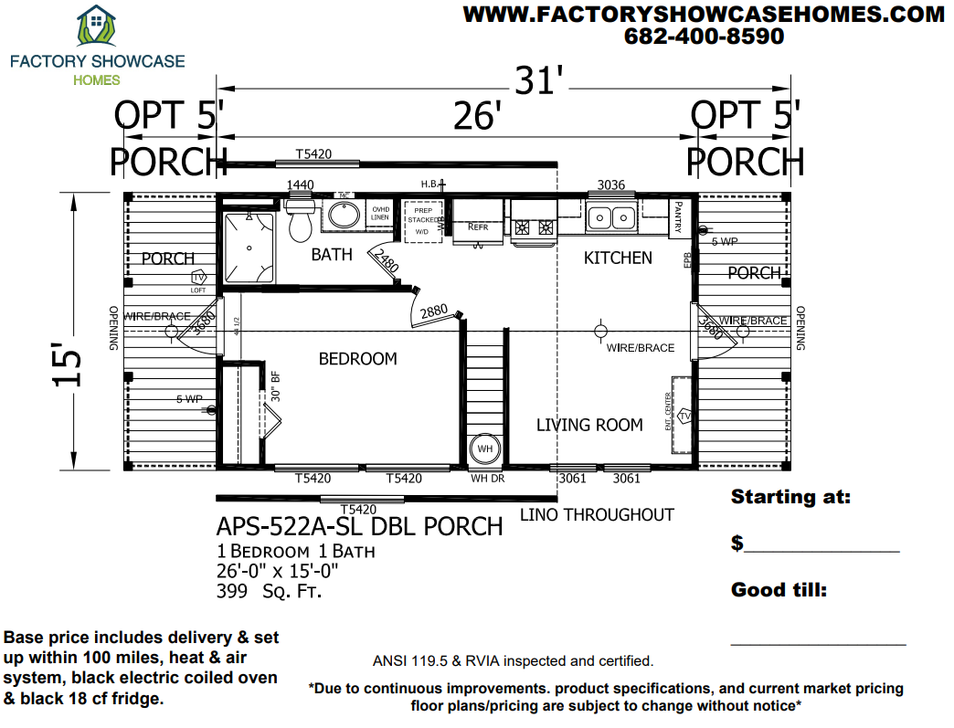 APS-522A-SL DBL PORCH — Mansfield, TX — Factory Showcase Homes LLC APS-522A-SL DBL PORCH — Mansfield, TX — Factory Showcase Homes LLC