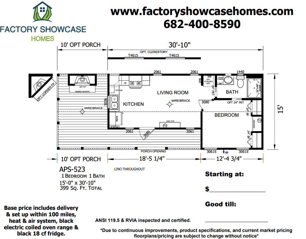 APS 523 Floorplan — Mansfield, TX — Factory Showcase Homes LLC APS 523 Floorplan — Mansfield, TX — Factory Showcase Homes LLC