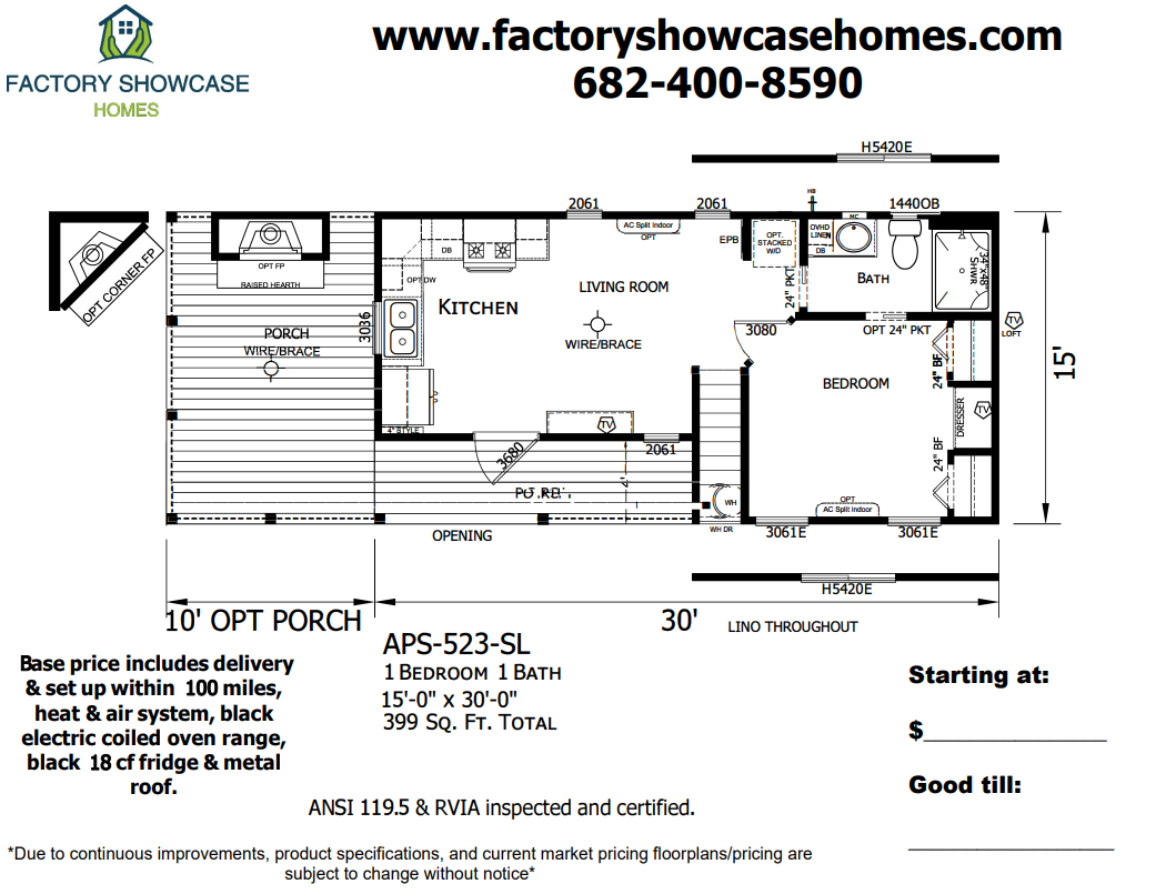 APS 523-SL Floorplan — Mansfield, TX — Factory Showcase Homes LLC APS 523-SL Floorplan — Mansfield, TX — Factory Showcase Homes LLC