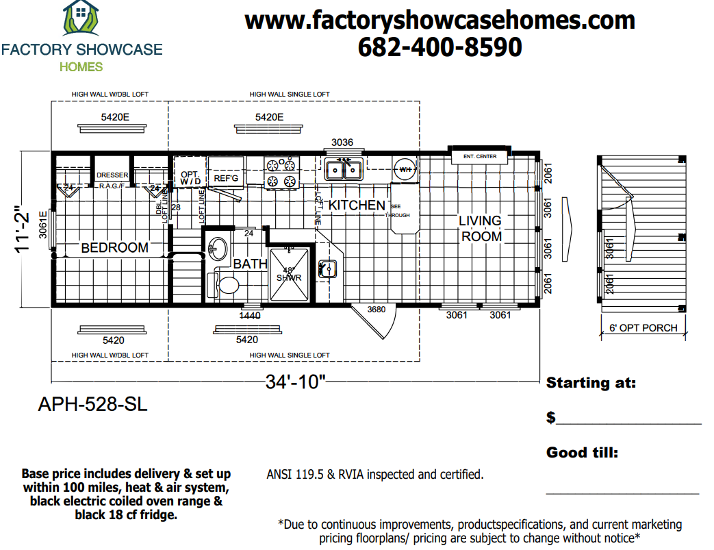 APH 528-SL Floorplan — Mansfield, TX — Factory Showcase Homes LLC APH 528-SL Floorplan — Mansfield, TX — Factory Showcase Homes LLC