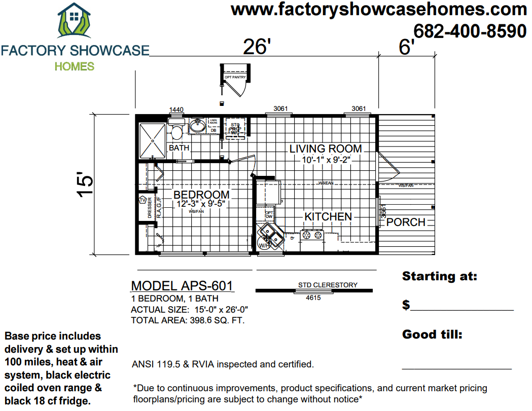APS 601 Floorplan — Mansfield, TX — Factory Showcase Homes LLC APS 601 Floorplan — Mansfield, TX — Factory Showcase Homes LLC