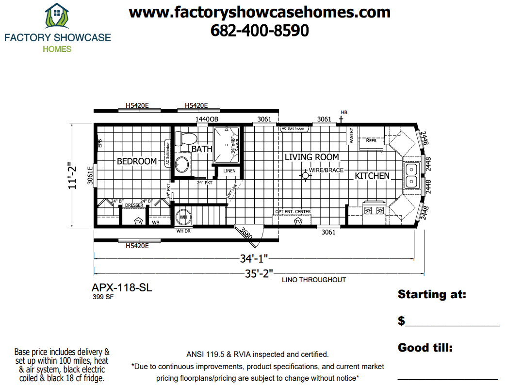 APX -118-SL Floorplan — Mansfield, TX — Factory Showcase Homes LLC APX -118-SL Floorplan — Mansfield, TX — Factory Showcase Homes LLC