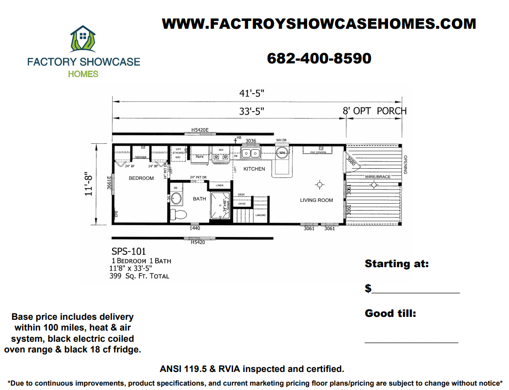 SP 101 Floorplan — Mansfield, TX — Factory Showcase Homes LLC SP 101 Floorplan — Mansfield, TX — Factory Showcase Homes LLC