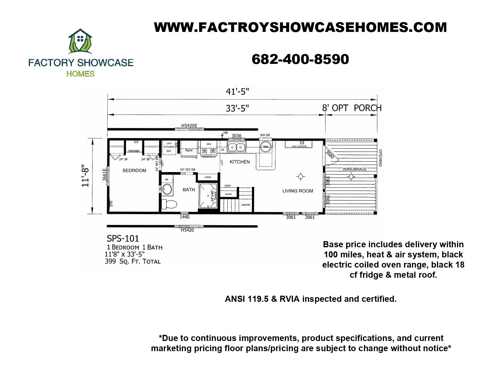SP 101 Floorplan  — Mansfield, TX — Factory Showcase Homes LLC