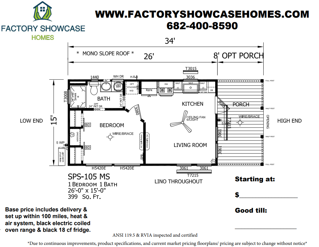 SPS 105 MS Floorplan — Mansfield, TX — Factory Showcase Homes LLC SPS 105 MS Floorplan — Mansfield, TX — Factory Showcase Homes LLC