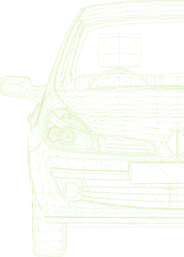 A wireframe drawing of a car on a white background. | Morrison Corp Mobile Body & Paint