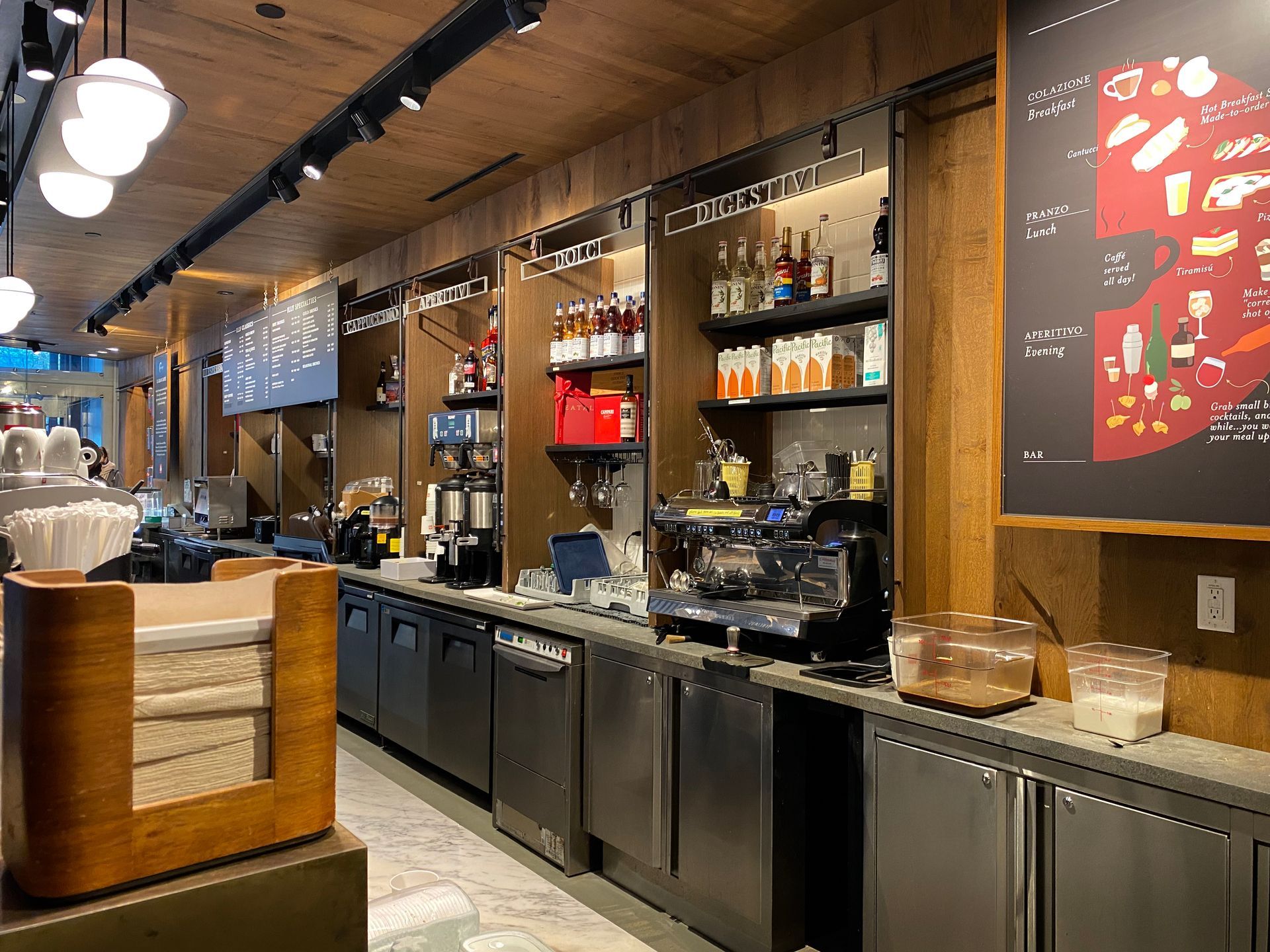 High-end restaurant interior installation