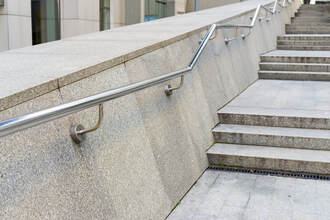 Wall mounted stainless steel handrail