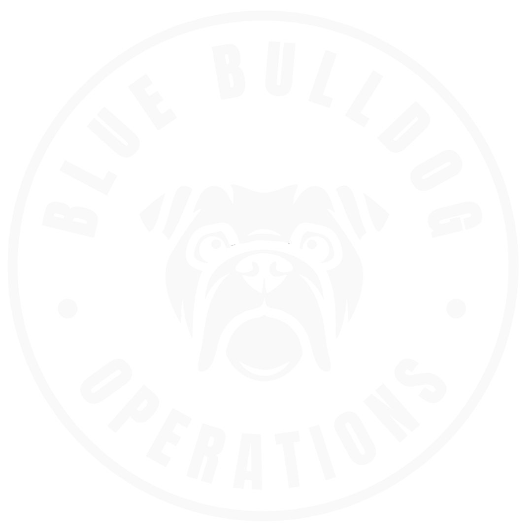 Blue Bulldog Operations logo, featuring bulldog face in a white circle.