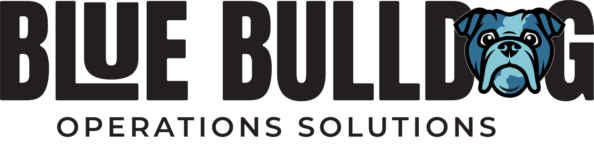 Logo of Blue Bulldog Operations Solutions with a blue bulldog head.