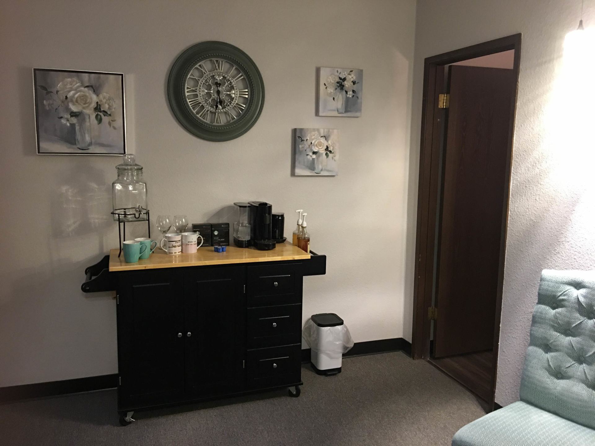 Spa — Table with Essential and a Clock in Reno, NV