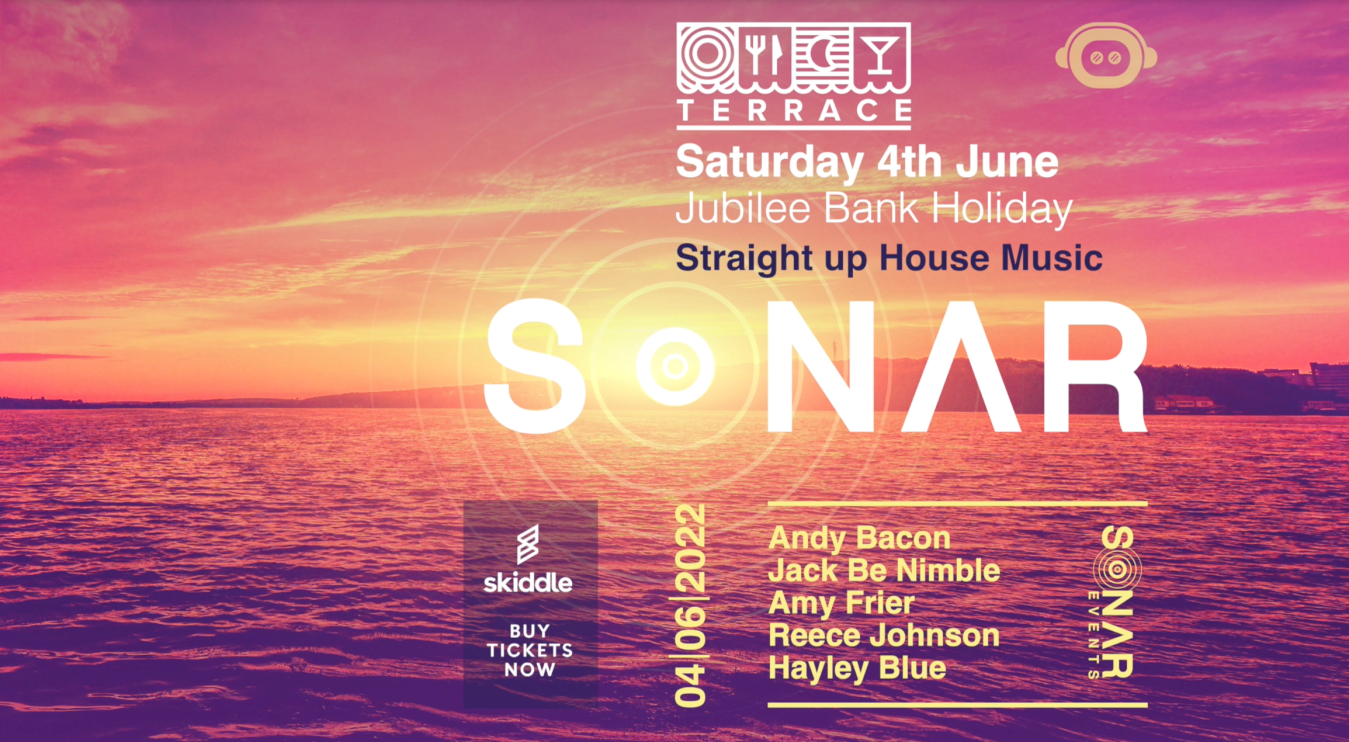 A poster for a concert called sonar on saturday june 4th