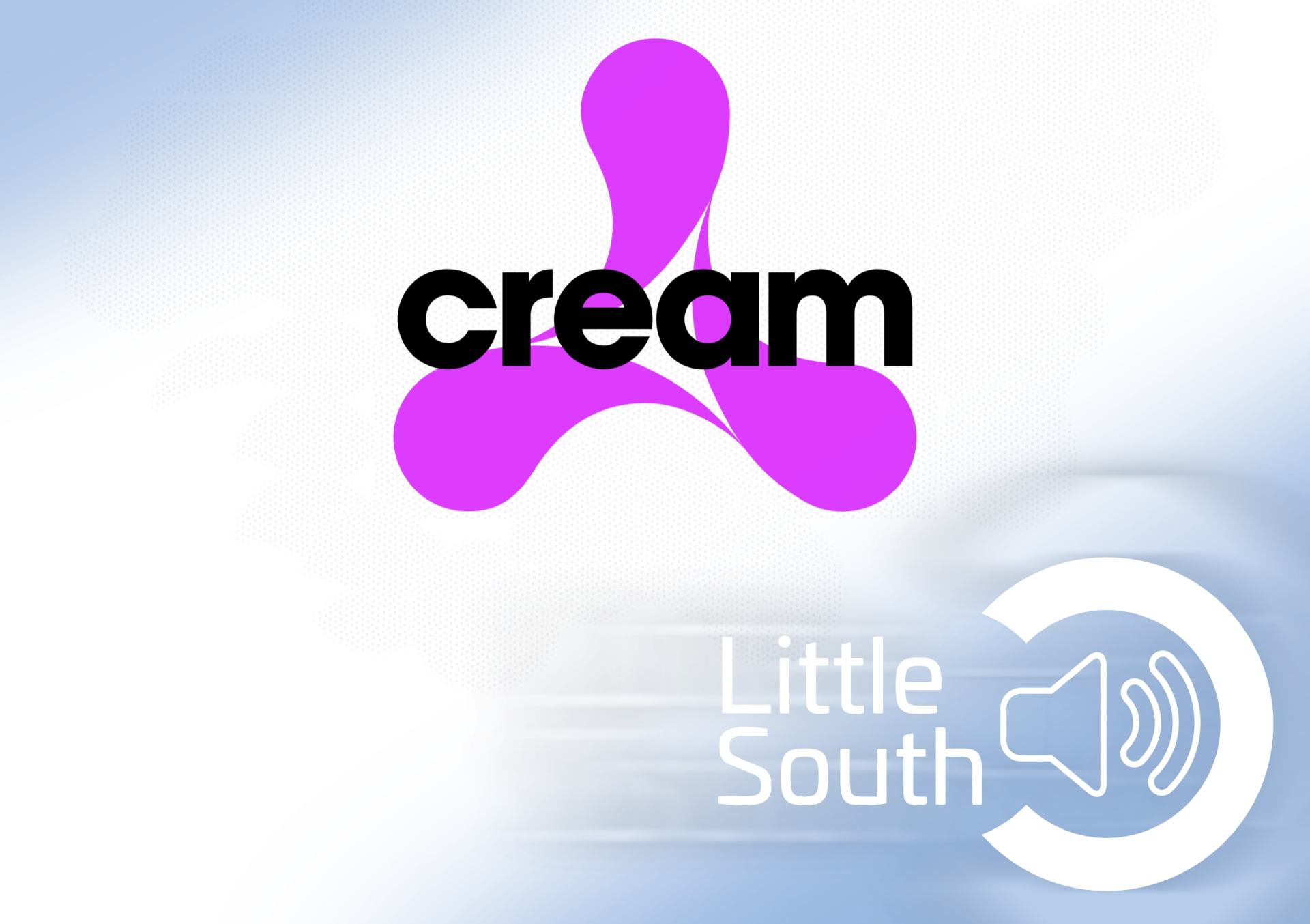 A purple and black logo for cream little south