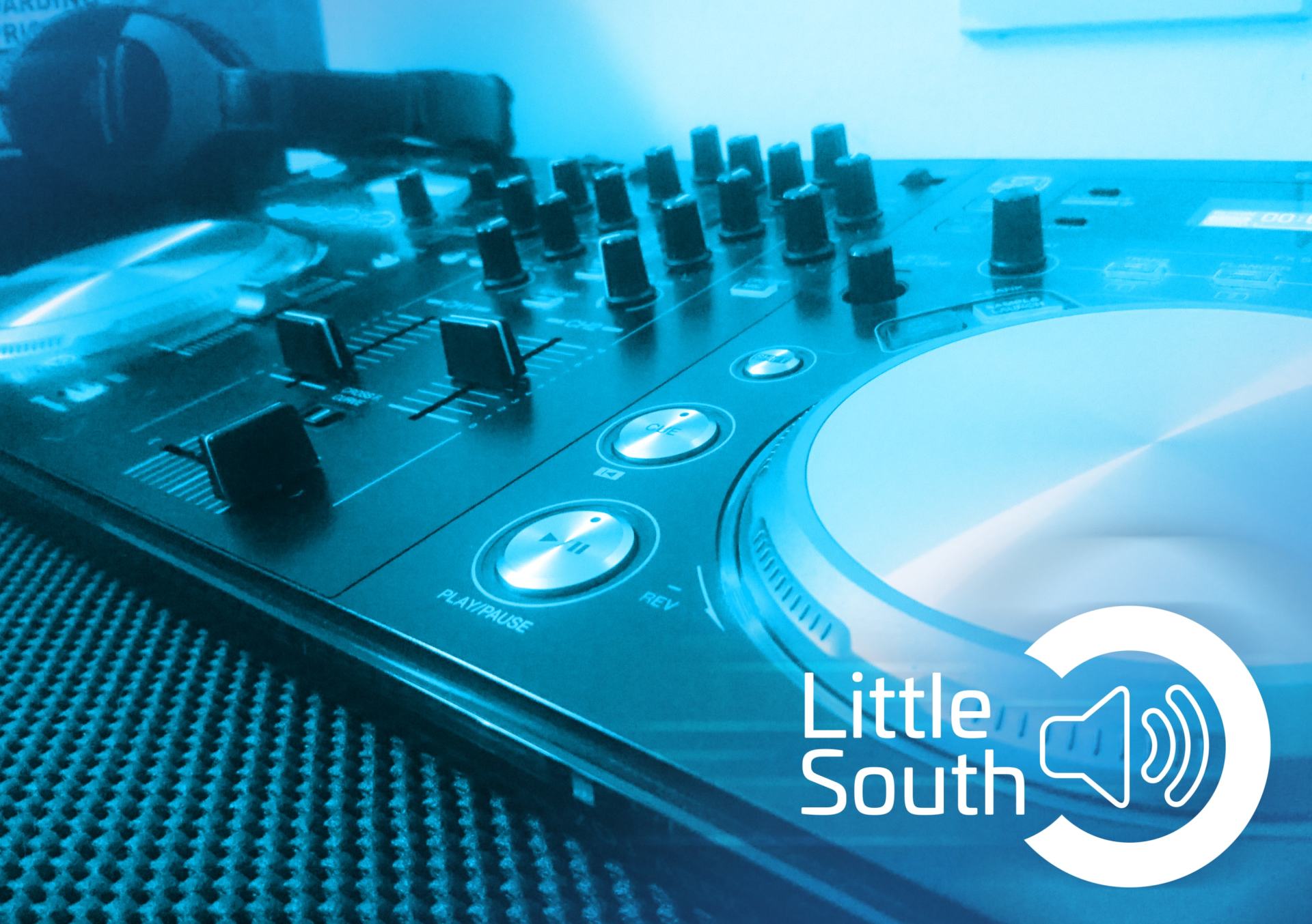 A little south logo with a mixer in the foreground