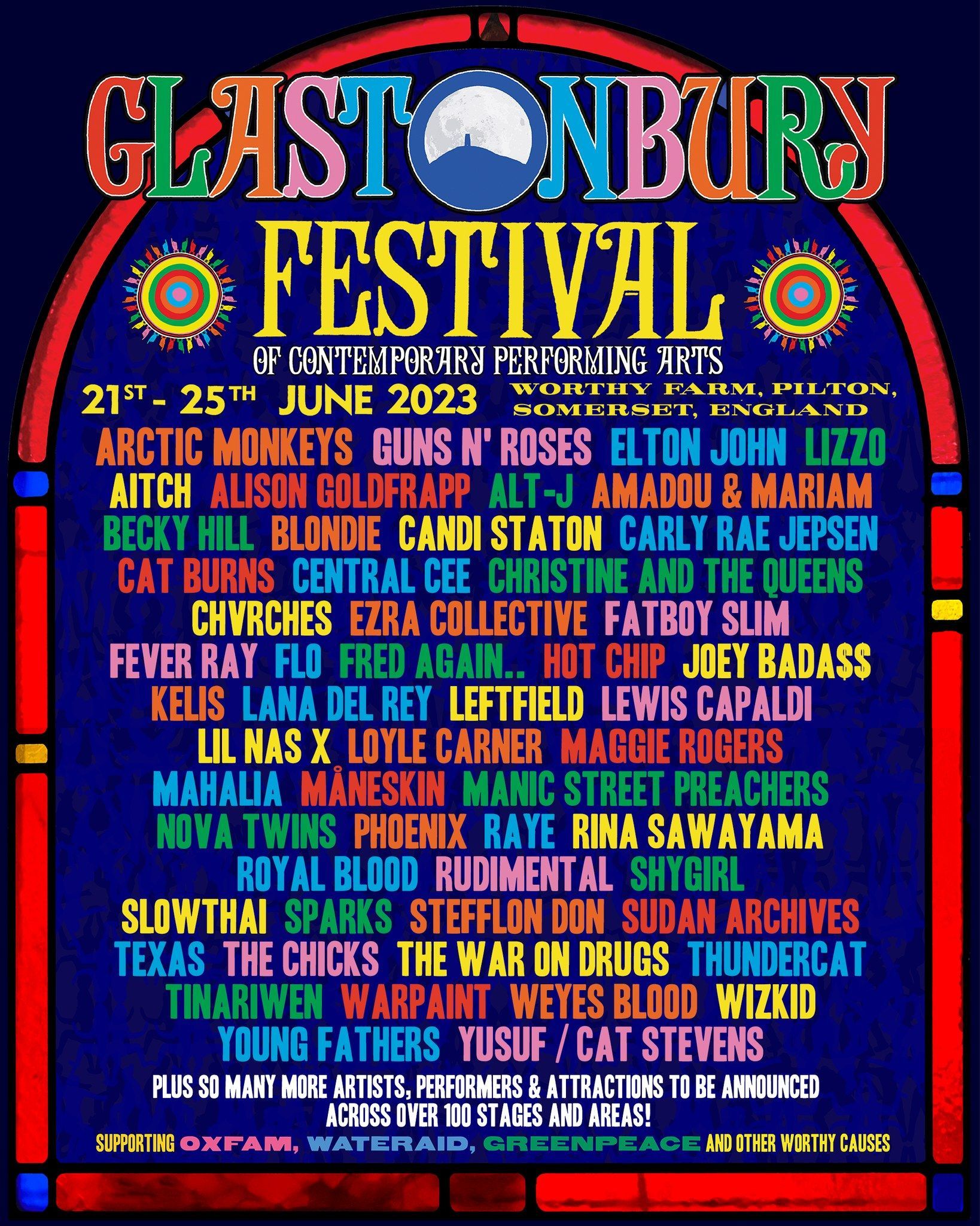 A poster for glastonbury festival in june 2022