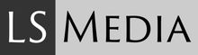 A black and white logo for ls media