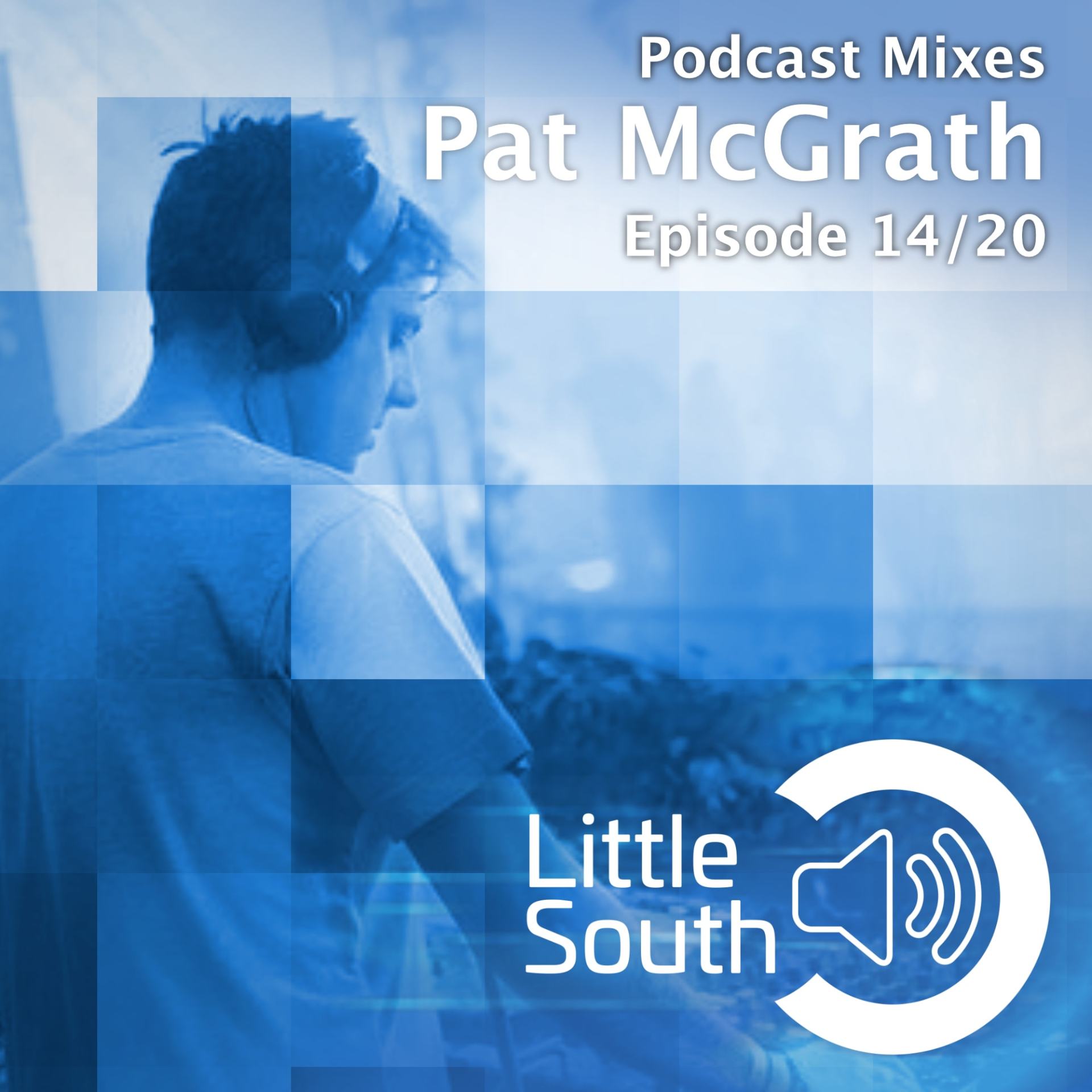 A man wearing headphones is on the cover of a little south podcast