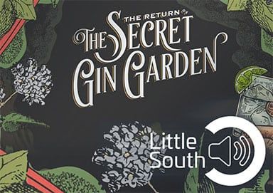 A blackboard with the words the secret gin garden on it