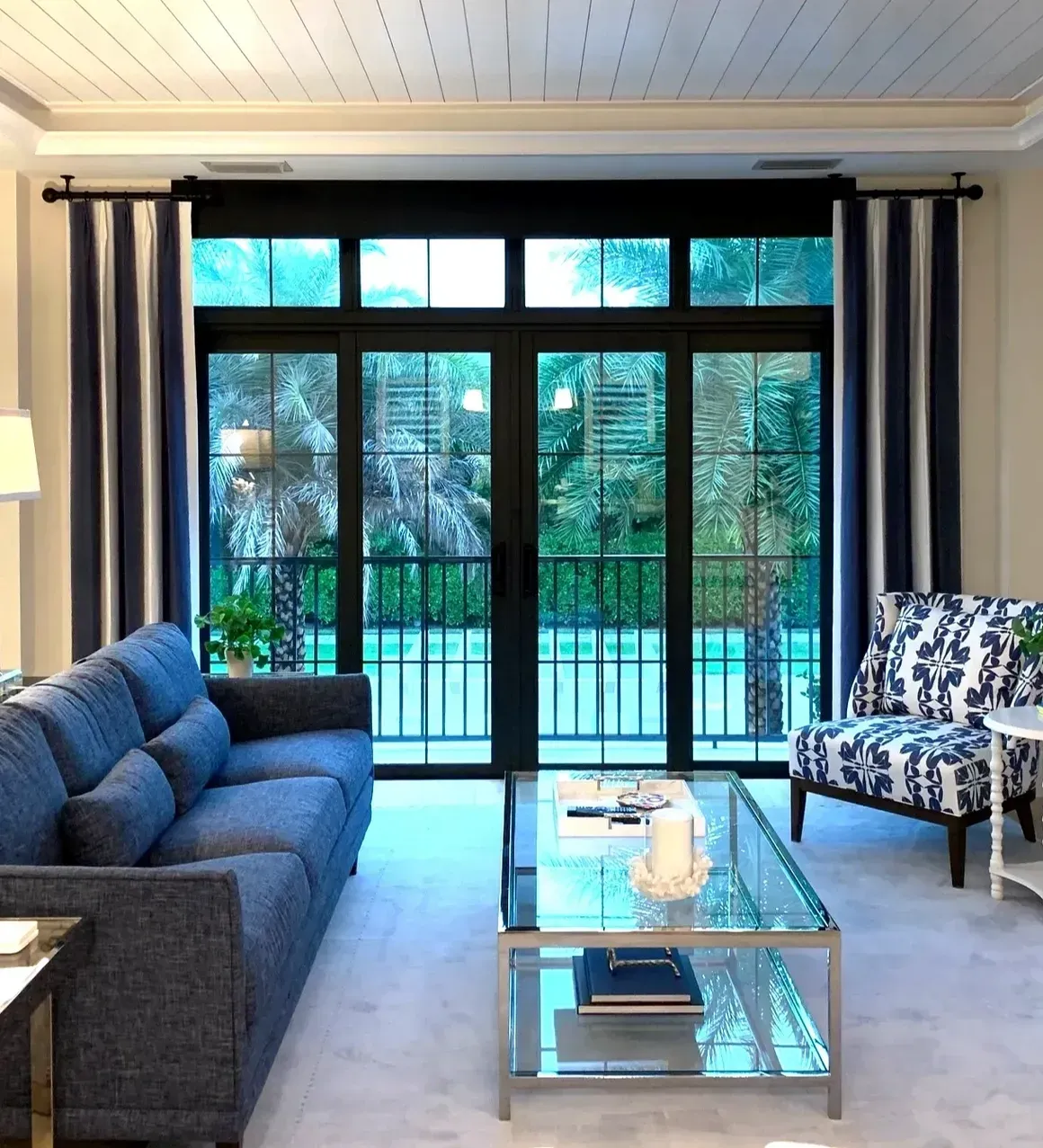 Elegant Living Room Design — Naples, FL — Prestige Windows & Décor 