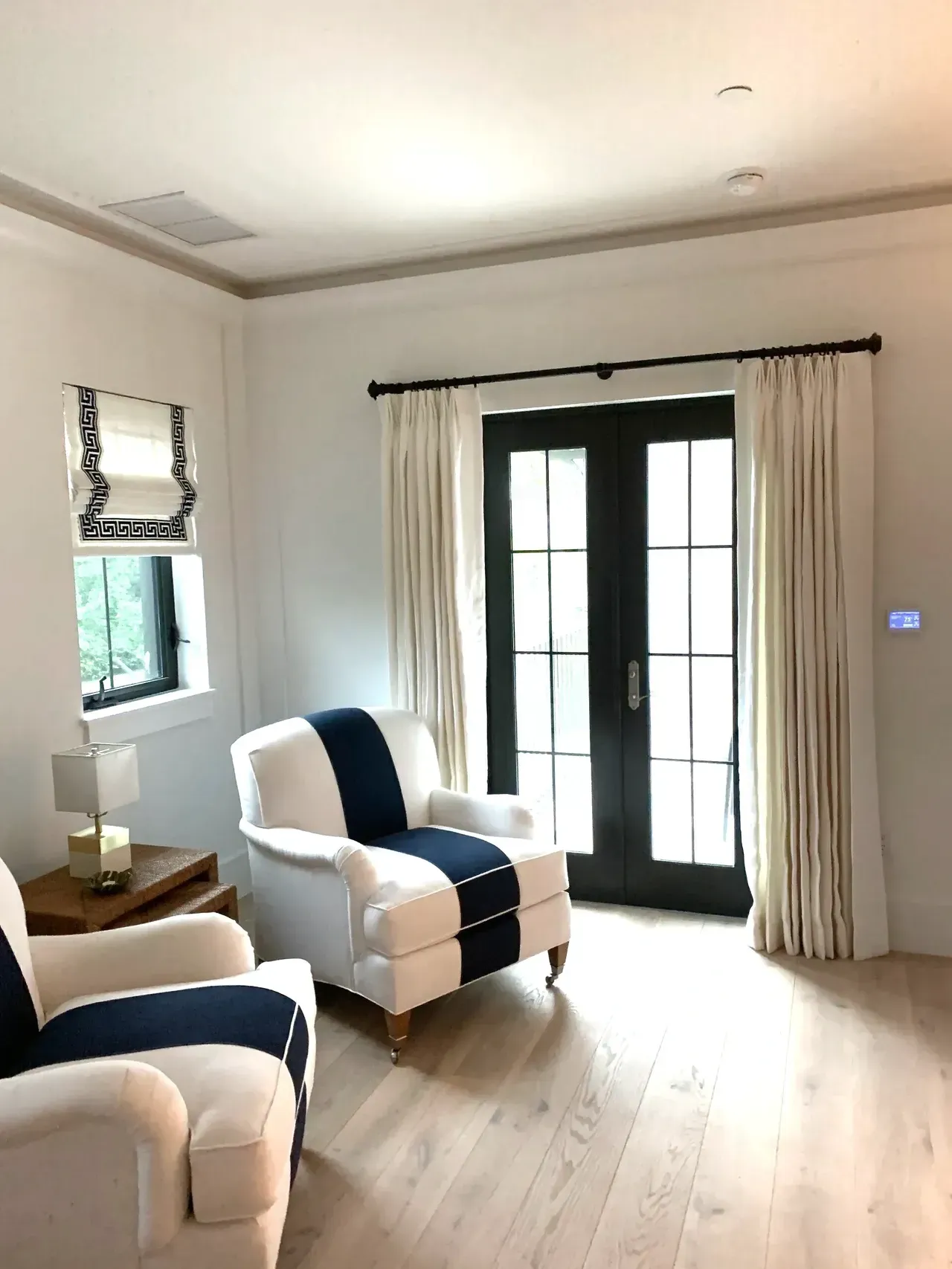 Guest Room with Elegant Curtains and Chairs — Naples, FL — Prestige Windows & Décor 