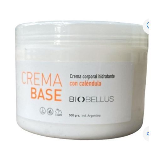 Un tarro blanco de crema base de Biobellus