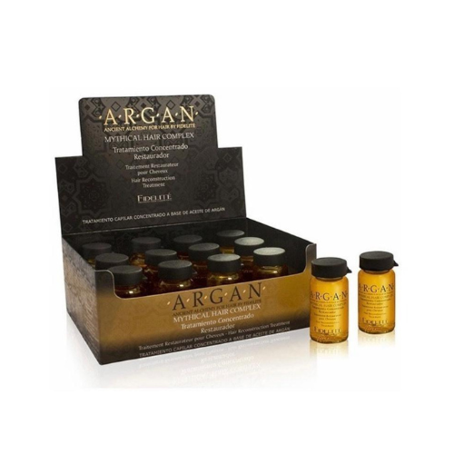 Una caja llena de botellas de aceite de argán.