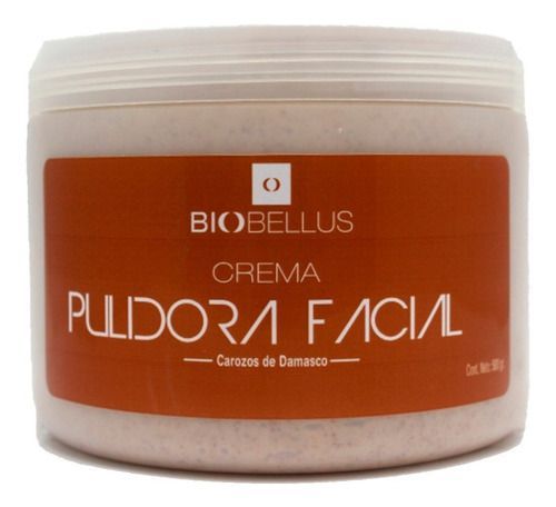 Un frasco de crema puldora facial biobellus