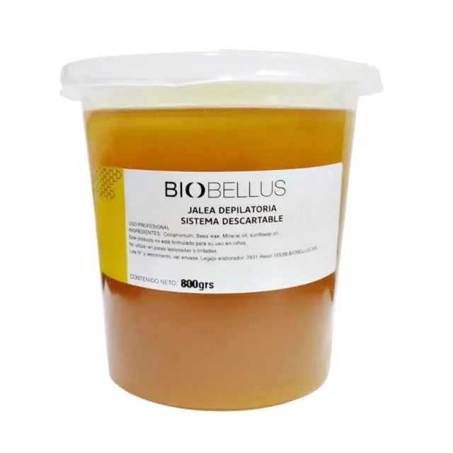 A container of biobellus jalea depilatoria sistema descartable