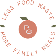 A circular logo with the text