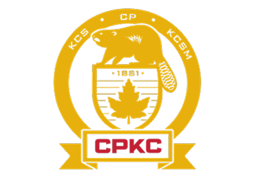 Gold logo featuring a beaver atop a shield with a maple leaf and 