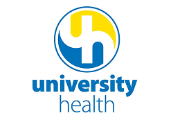 The University Health logo featuring a stylized 