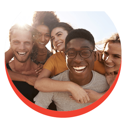 Group of young friends smiling