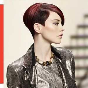 Female hairs style model showing stylish cut