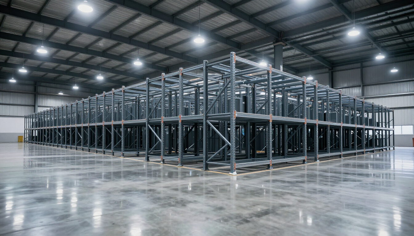 Shiny polished concrete flooring in a Chester County industrial warehouse.