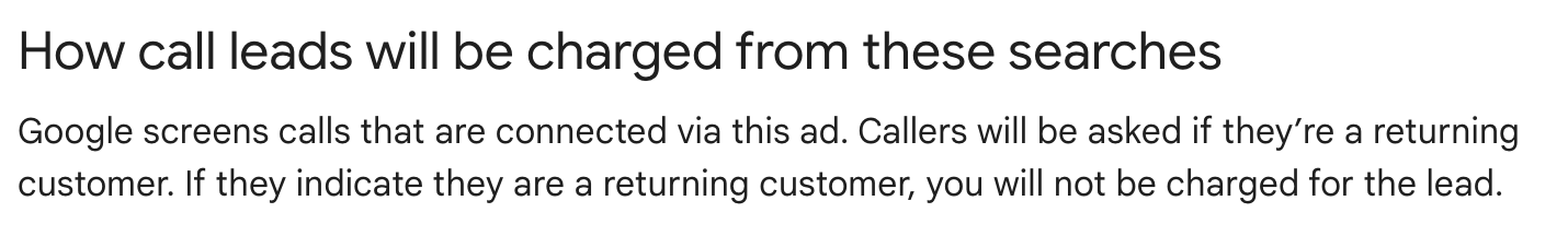 how Google will know if it's a new customer or not in LSA direct business searches