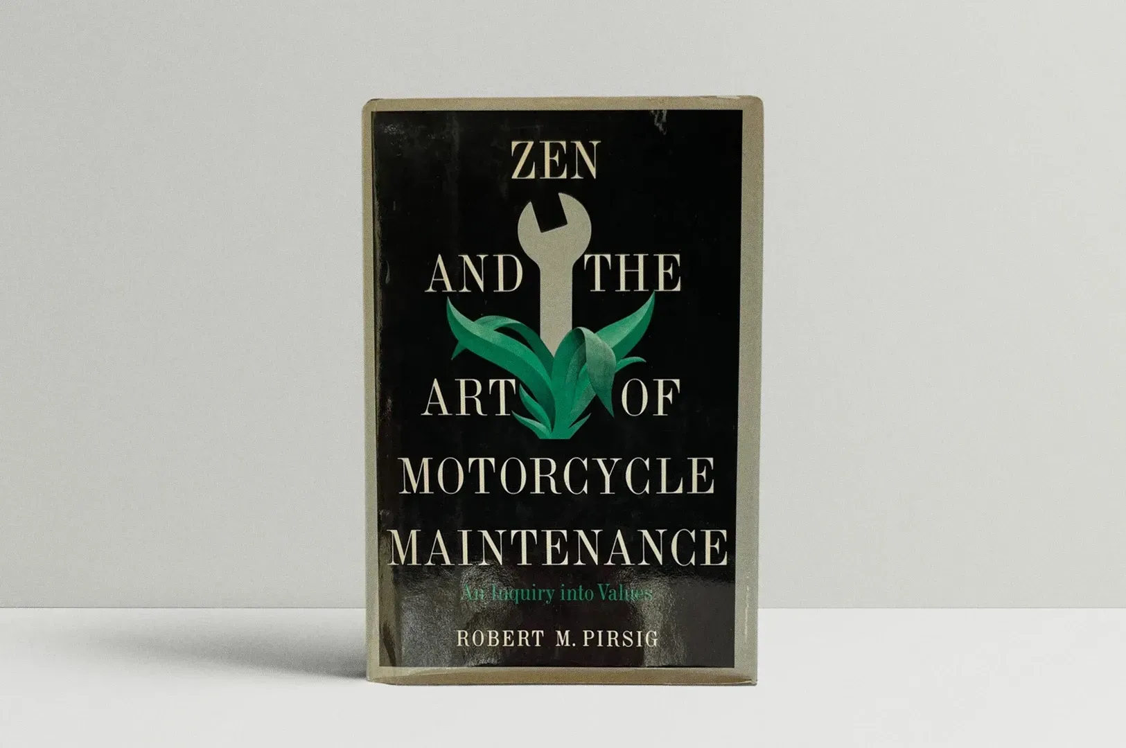 Straight-on product shot of the book cover “Zen and the Art of Motorcycle Maintenance” by Robert M. 