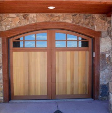 Stained Wood Garage Door 1 — Diamond Springs, CA — Sierra Nevada Overhead Door
