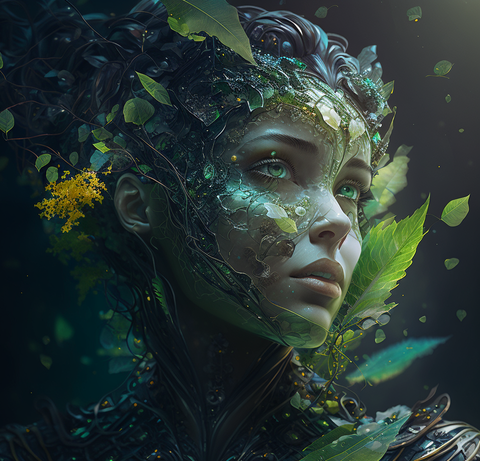 Verdant Technology Singularity - Generated by MidJourney - Prompt by Dennis Kriel