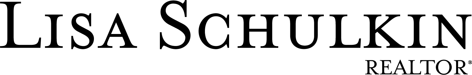 Logo for Realtor Lisa Schulkin, featuring her name in serif font between two double-line borders.